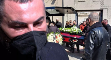 Bir evladın en acı günü: Babasını kaybeden Rober Hatemo cenazede gözyaşlarını tutamadı