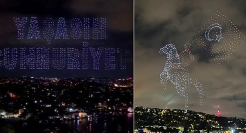 Cumhuriyetin 100. yılı kutlamalarına drone gösterisi damga vurdu: 500 drone ile dev gösteri hayranlık uyandırdı