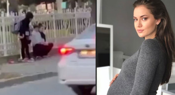 İkinci bebeğine hamile olan Fahriye Evcen’den korkutan görüntü: Parkta fenalaştı, ayakta durmakta zorlandı
