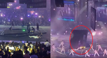 Konserde büyük facia! Şarkı söylediği esnada üzerine dev ekran düştü o kaza anbean kameralara yansıdı