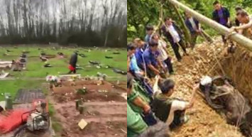 Mezarlıkta korku dolu anlar: Cenaze bir anda tabuttan fırladı