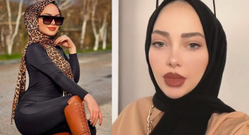 Sosyal medya fenomeni Esra Rabia Ünal başörtüsünün altına transparan bir elbise giydi tangasına kadar gözüktü