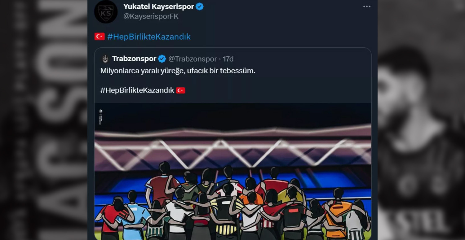 Süper lig ekiplerinden eş zamanlı paylaşım