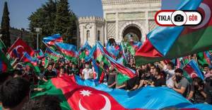 İstanbul'da Azerbaycan'a Destek Gösterisi