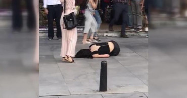 Sinir Krizi Geçiren Kadın Arabasını Parçaladı