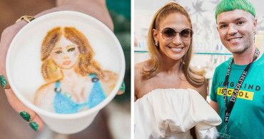 Ünlülerin Resmini Kahve Üzerine Çizen Yetenekli Barista