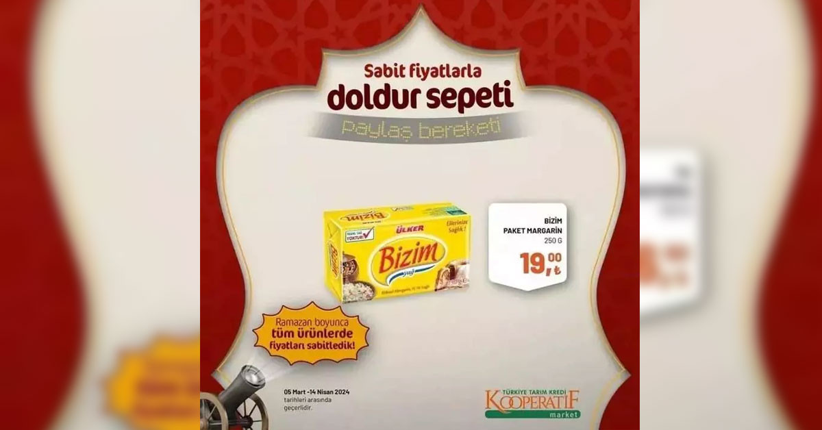 Bizim Paket Margarin- 19,00 TL