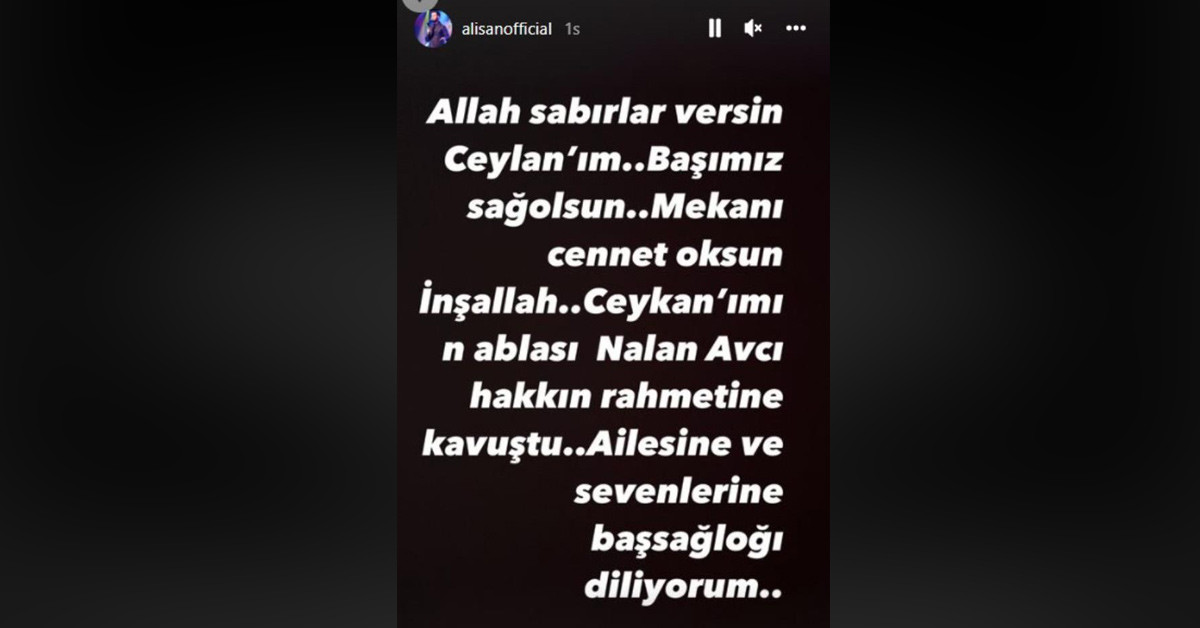 Alişan'ın paylaşımı