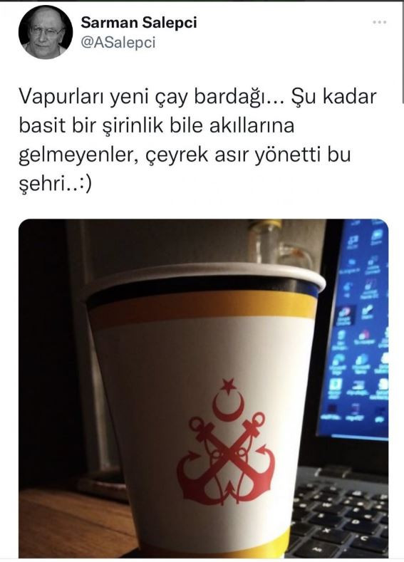 Şehir Hatlarında Baskılı Bardak Hizmeti 