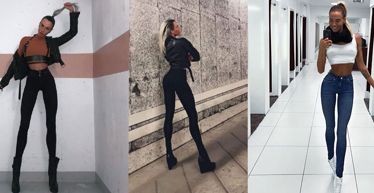 Olağandışı Uzun Bacakları ile Sosyal Medyayı Salladı