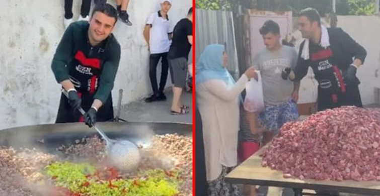 CZN Burak Sokak Ortasında Kavurma Yapıp İnsanlara Dağıttı