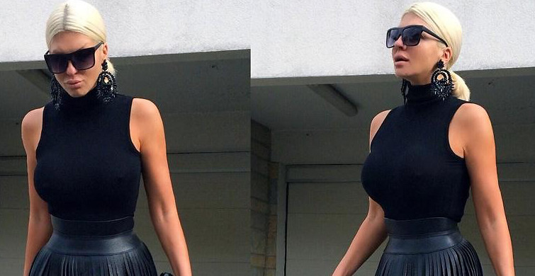 Tosic'in Eşi Jelena Karleusa Derin Dekoltesinin Azizliğine Uğradı!