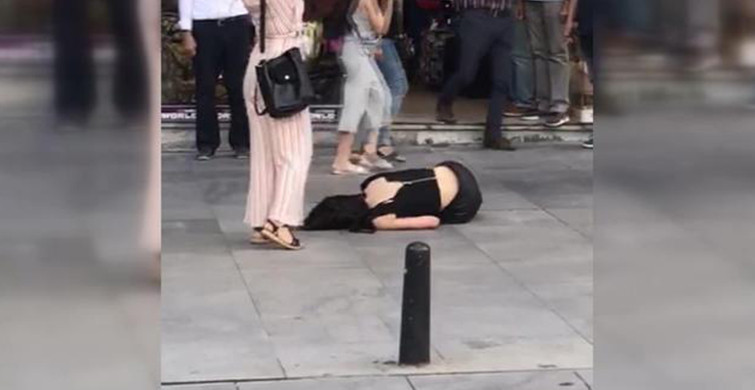 Sinir Krizi Geçiren Kadın Arabasını Parçaladı