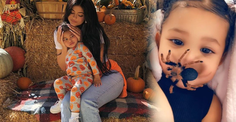 Kylie Jenner Kızının Yüzünde Örümcek Efekti Kullandı