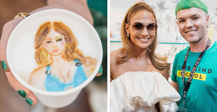 Ünlülerin Resmini Kahve Üzerine Çizen Yetenekli Barista