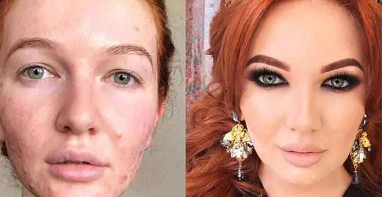 Kusurlu Yüzlerin Makyajla Değişen Görünümleri! Şok Olacaksınız