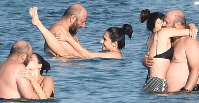 Serkan Keskin ve Meriç Aral tatilde aşka geldi! İkili denizin ortasında kimseyi umursamadan yakınlaştı o anlar Bebek Sahili rezaletini akıllara getirdi
