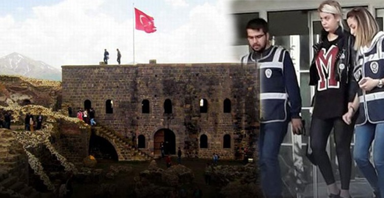 Erzurum'da Tarihi Yapıda Mayolu Poz Veren Kadın Gözaltına Alındı