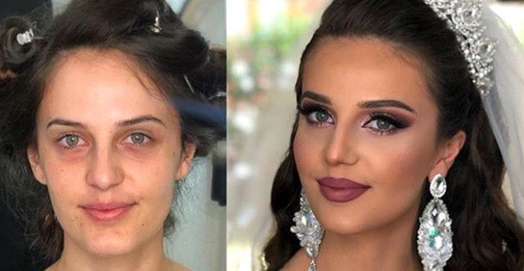 Bu Gelinlerin Makyajla Ne Kadar Değiştiğini Görünce Çok Şaşıracaksınız!