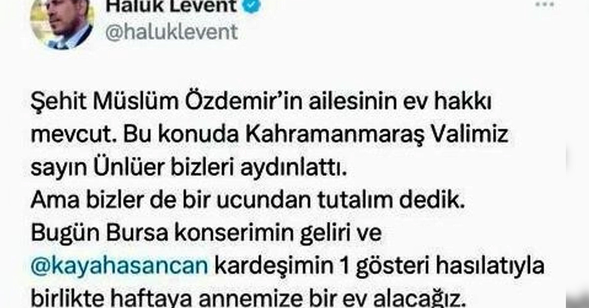 Aileye ev alacaklarını belirten Levent şu ifadeleri kaydetti...