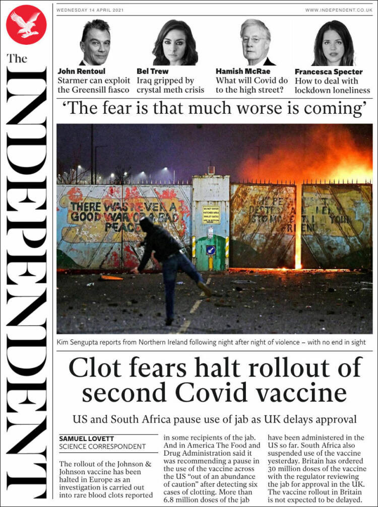 THE INDEPENDENT | KUZEY İRLANDA’DA ŞİDDETLİ PROTESTOLAR