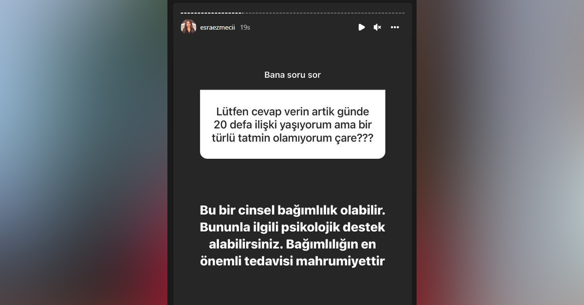 Esra Ezmeci'nin cevabı