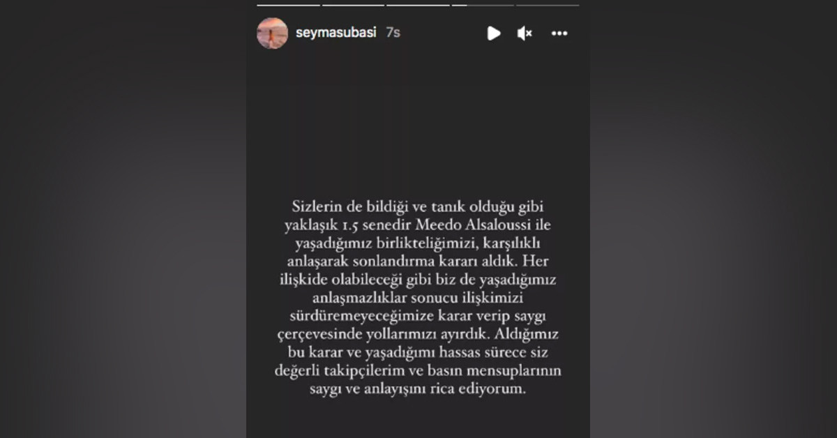 Şeyma Subaşı'nın paylaşımı