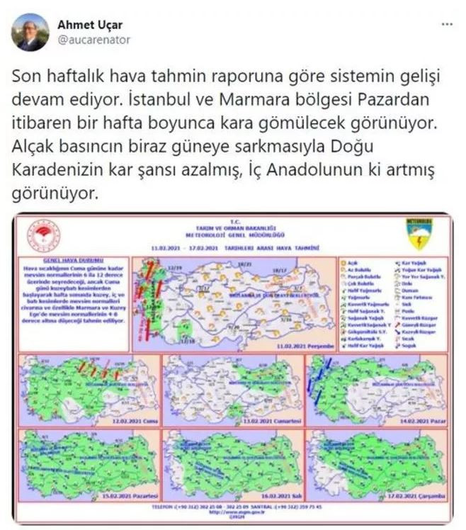 AHMET UÇAR: MARMARA VE İSTANBUL KAR ALTINDA KALACAK!