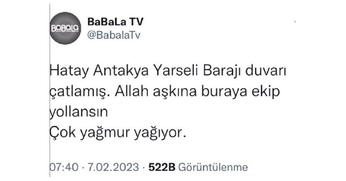 Baraj patladı yalanı