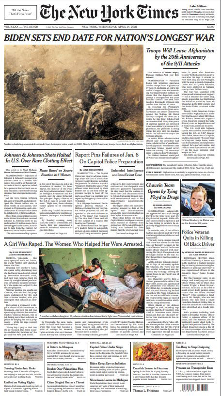 NEW YORK TİMES | ABD’NİN AFGANİSTAN’DAN ASKERLERİ ÇEKMESİ