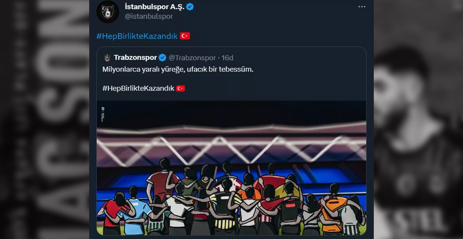 Süper lig ekiplerinden eş zamanlı paylaşım