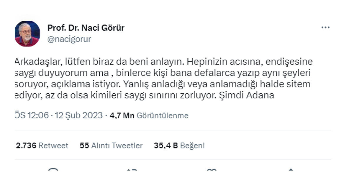 Daha önce de uyarmıştı