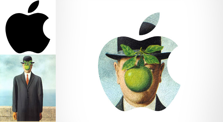 René Magritte, The Son of Man, 1964 ve Apple