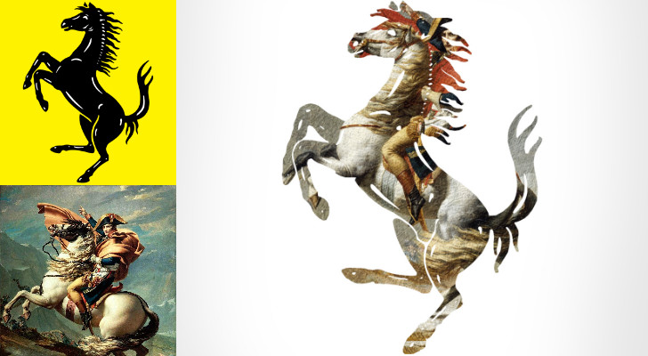 Jacques-Louis David, Napoleon Crossing The Alps, 1801 ve Ferrari