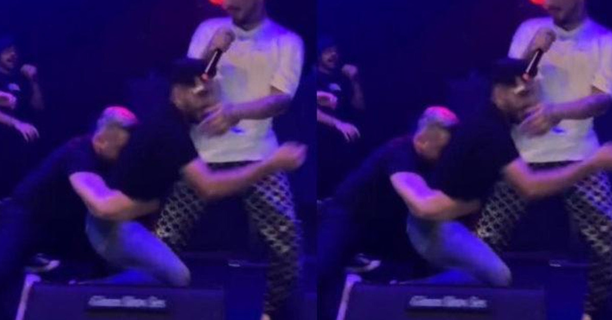 Uzi sahnede hayranının saldırısına uğradı