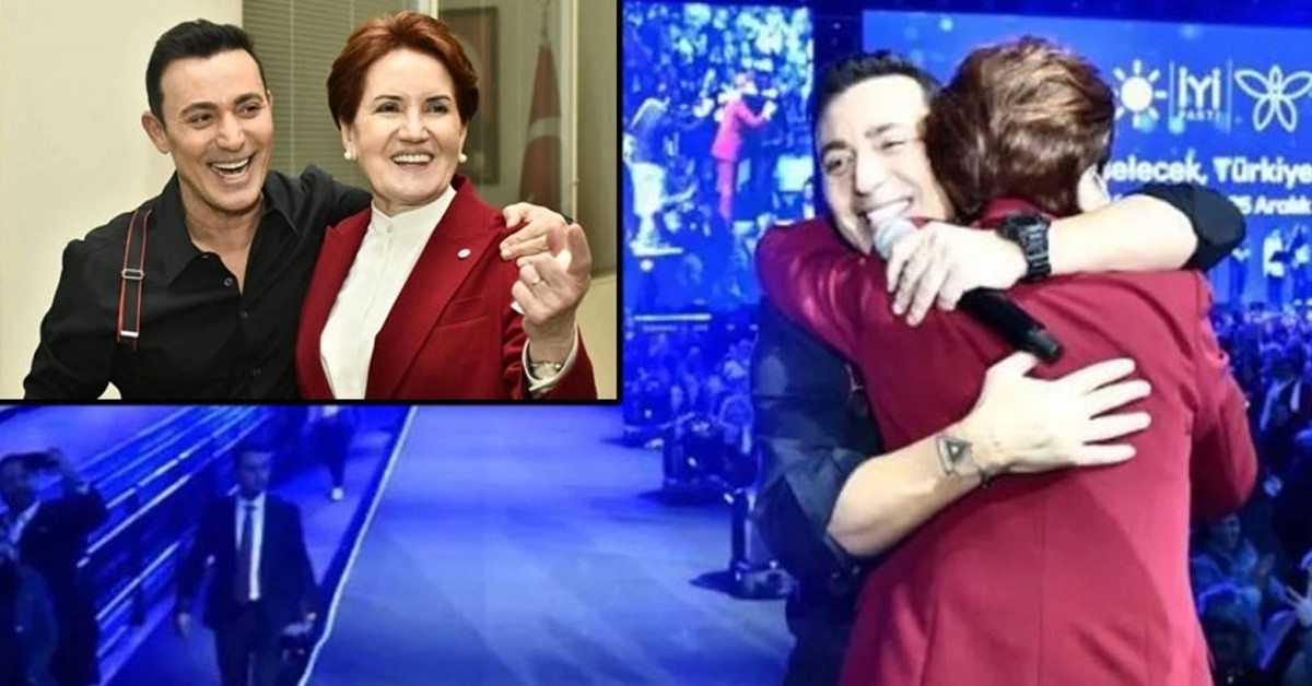 Mustafa Sandal sahnede Meral Akşener'le dans etti