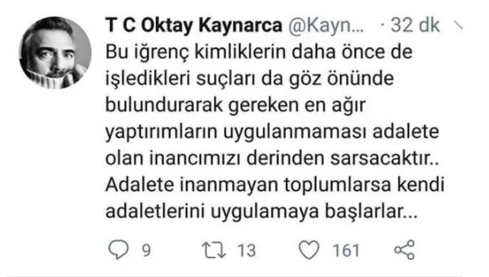 OKTAY KAYNARCA'DAN TEPKİ!