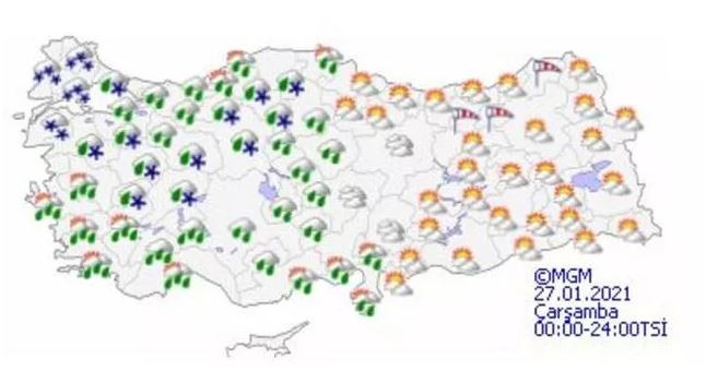 MARMARA'DA YARIN KAR VAR
