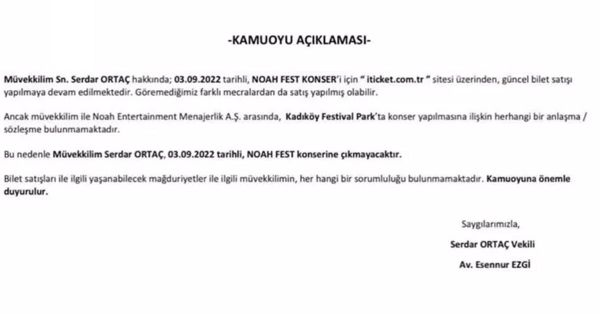 Kamuoyu açıklaması