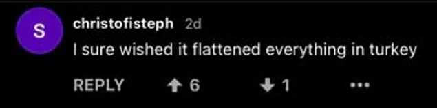 "Depremin Türkiye'deki her şeyi dümdüz etmesini diliyorum."