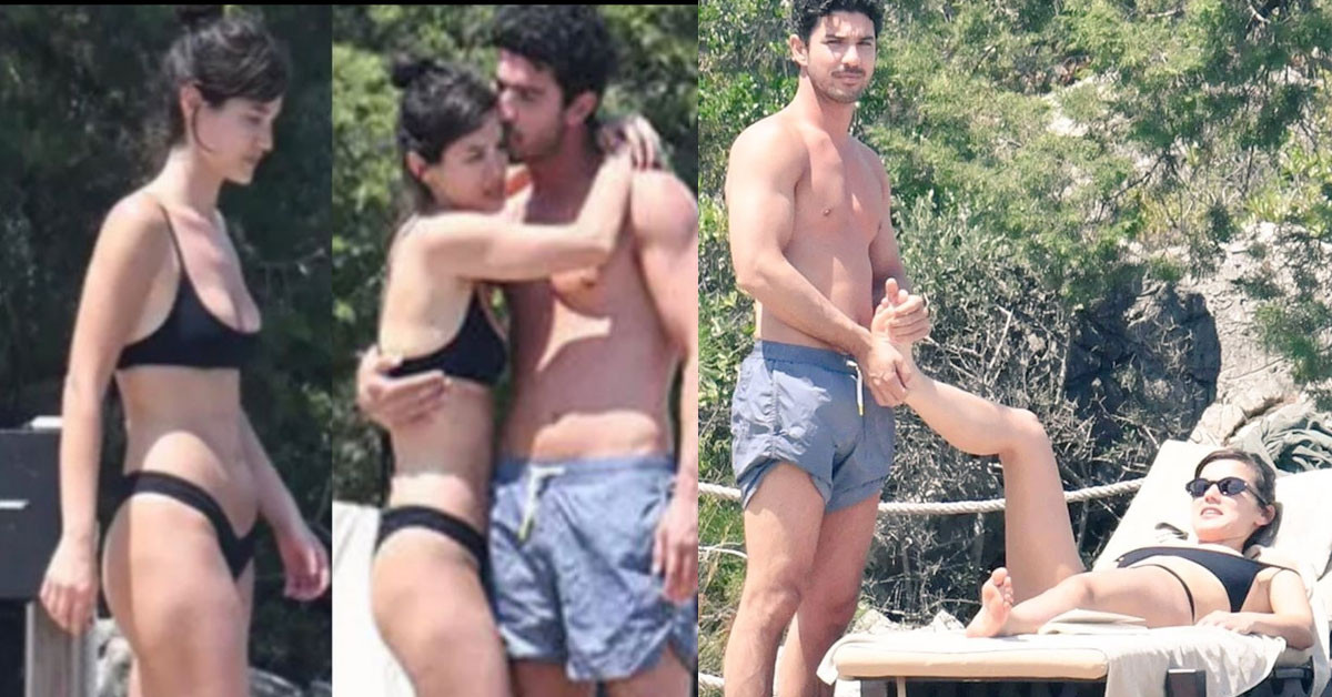 Pınar Denzi ve sevgilisi denizde sarmaş dolaş 