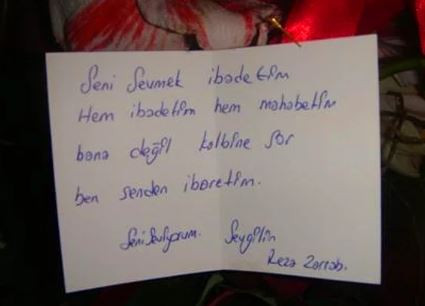 Reza'nın aşk mektubu...