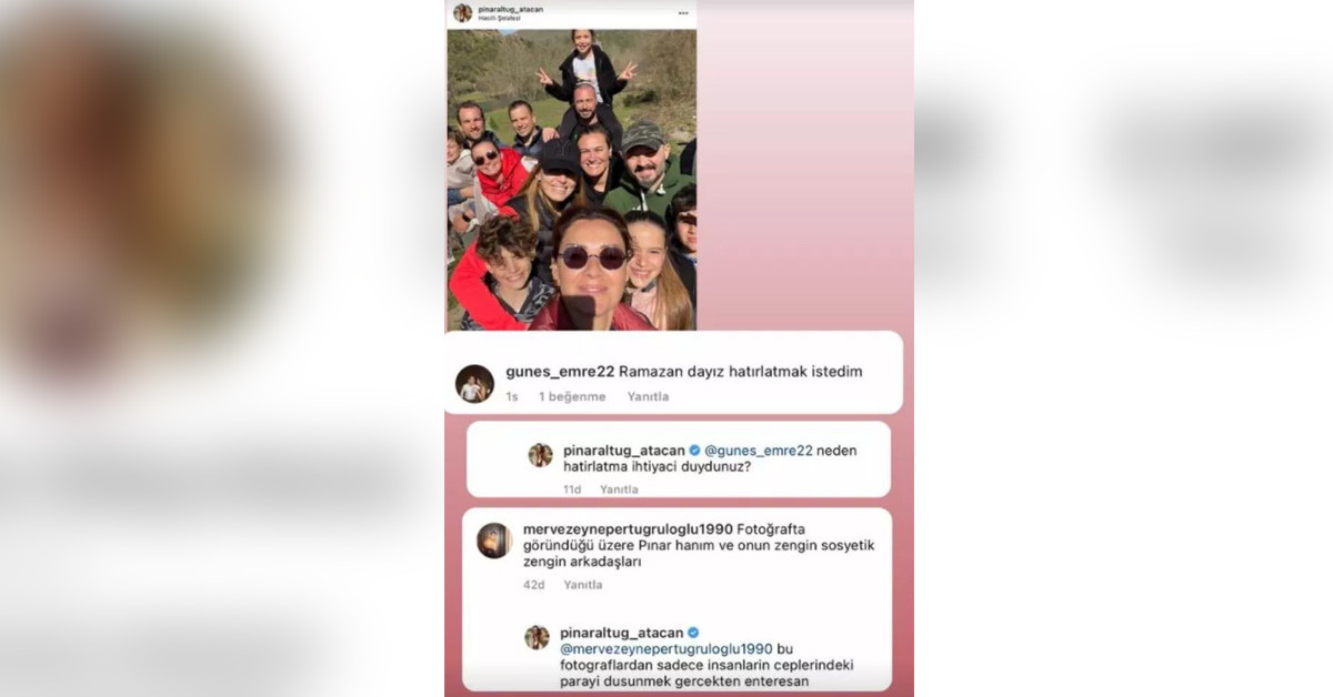 Pınar Altuğ paylaşımı