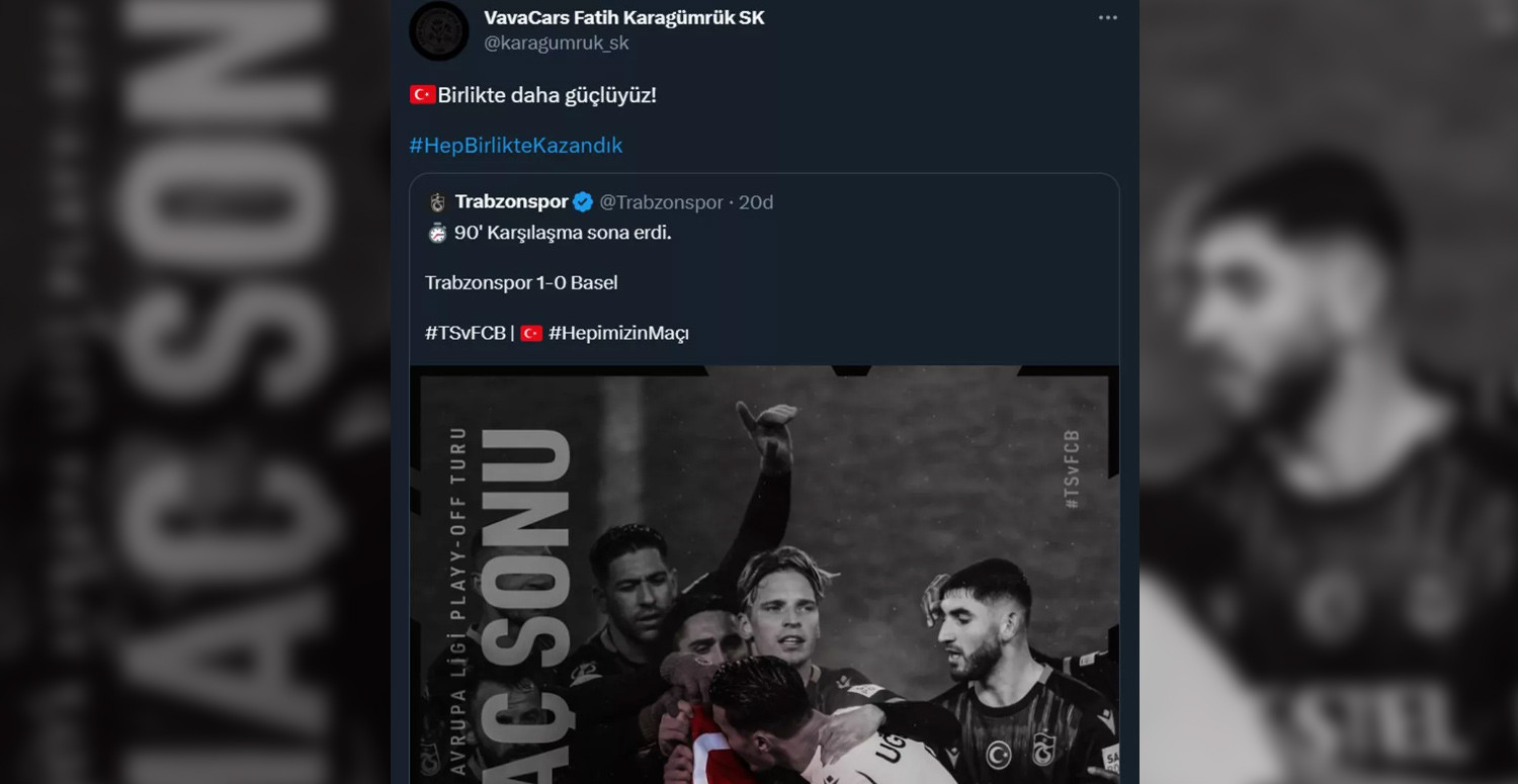 Süper lig ekiplerinden eş zamanlı paylaşım