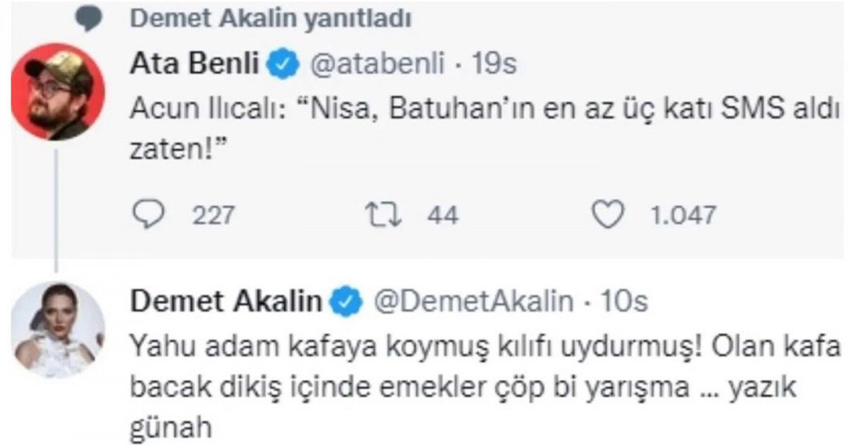 Demet Akalın'ın paylaşımı