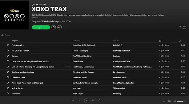 11. XOXO TRAX