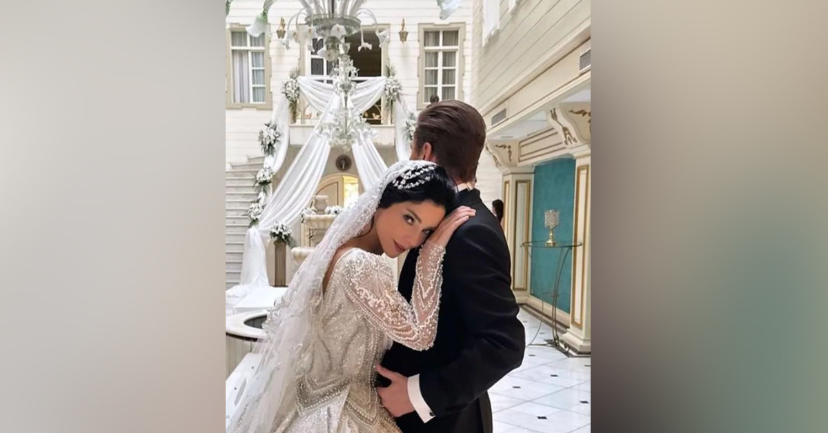 Gelinliği dikkat çekti