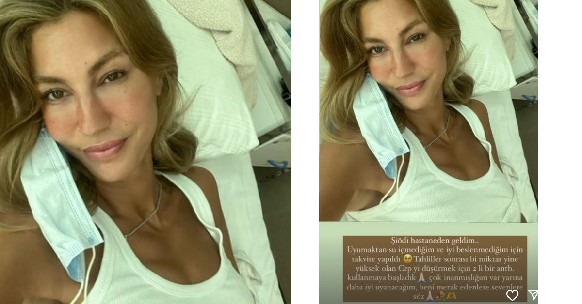 Çağla Şikel hasta yatağından paylaştı 