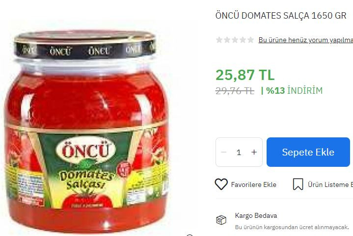 PTTAVM SALÇA FİYATLARI NE KADAR?