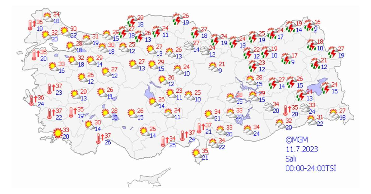 11 Temmuz 2023 Hava Durumu 11 Temmuz 2023 Hava Durumu